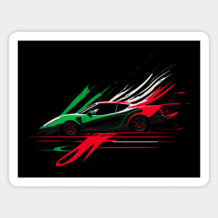 Sports Car Dark Green Side Magnet